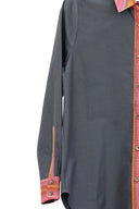 Classic Slim Fit Women Smoked Grey Oxford Cotton