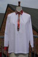 White Shirt with Orange Details