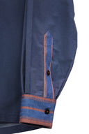 Petrol Blue Collar Popover Shirt