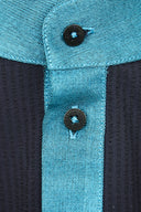 Dark Navy Mandarin Collar Popover Shirt