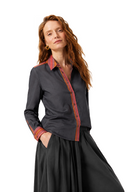 Classic Slim Fit Women Smoked Grey Oxford Cotton