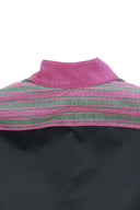 Black Mandarin Collar Popover Shirt