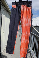 Navy Orange Denim Pants