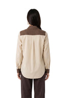 Classic Slim Fit Women Sepia Oxford Cotton