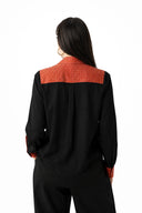 Classic Slim Fit Women Black Oxford Cotton