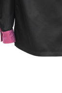Black Mandarin Collar Popover Shirt