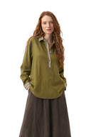 Olive Green Popover Shirt