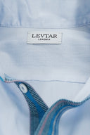 Light Blue Mandarin Collar Popover Shirt