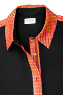 Classic Slim Fit Women Black Oxford Cotton