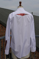 White Cotton Shirt with Orange Details