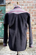 Black Long-Sleeve Velvet Shirt