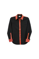 Classic Slim Fit Women Black Oxford Cotton
