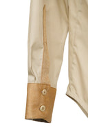 Classic Slim Fit Women Sepia-Gold Oxford Cotton