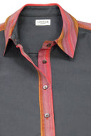 Classic Slim Fit Women Smoked Grey Oxford Cotton