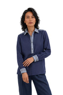 Navy Blue Popover Shirt
