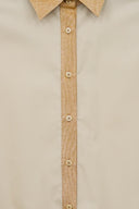 Classic Slim Fit Women Sepia-Gold Oxford Cotton