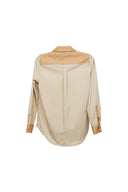 Classic Slim Fit Women Sepia-Gold Oxford Cotton