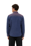 Petrol Blue Collar Popover Shirt