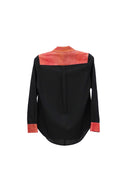 Classic Slim Fit Women Black Oxford Cotton