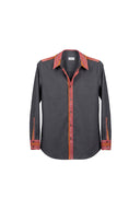 Classic Slim Fit Women Smoked Grey Oxford Cotton
