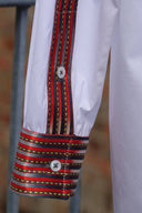 White Shirt with Orange Details