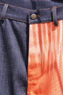 Navy Orange Denim Pants