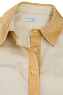 Classic Slim Fit Women Sepia-Gold Oxford Cotton