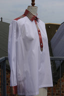 White Shirt with Orange Details